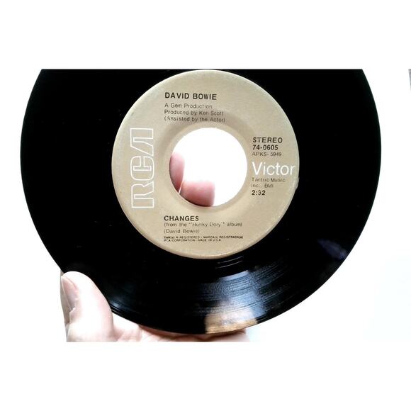 David Bowie – Changes / Andy Warhol RCA 7" Vinyl Record Tan/Brown Label 74-0605 - Picture 6 of 8
